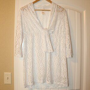 Catalina Tie Front Cover Up - Size Medium White